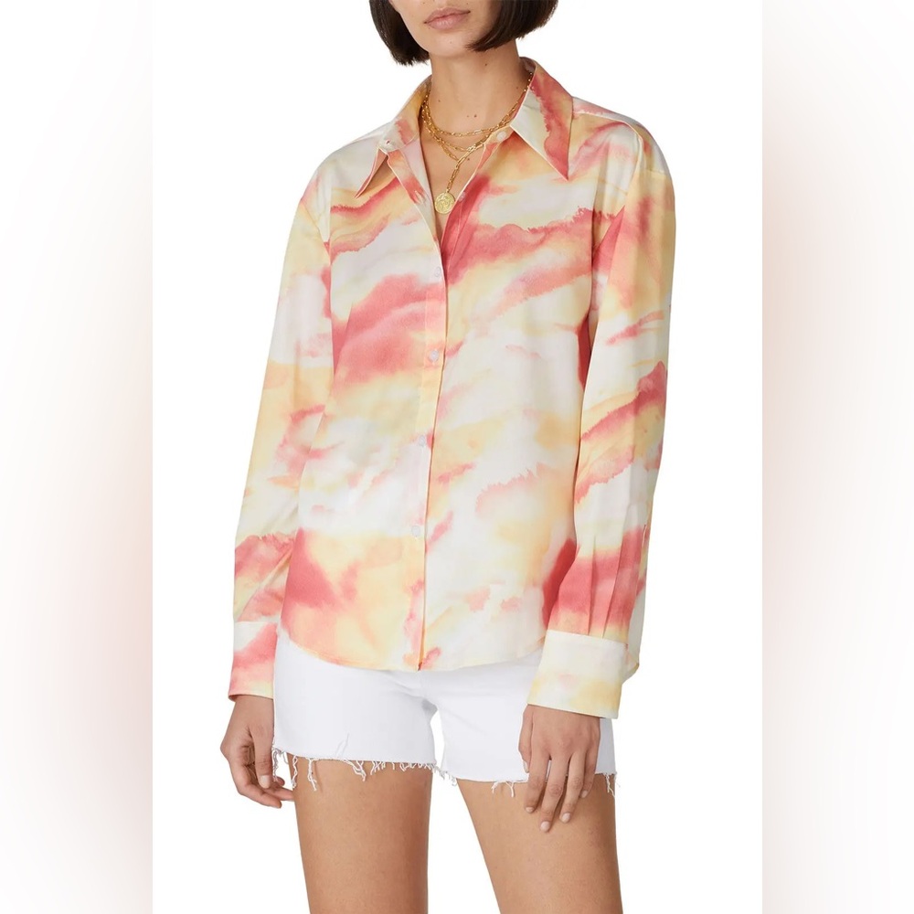 Kourt Rosie Top Women's Colorful Button Down Shirt